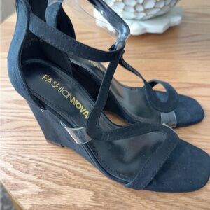 NEW Fashion Nova Elegant Black Wedge Heels